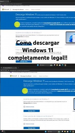 ¡Windows 11 GRATIS y LEGAL! 😺 Descarga Fácil en 1 MINUTO #pctricks #windows #windows11tips