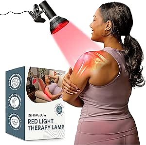 LifePro InfraGlow NIR & Red Light Therapy Lamp, Infrared Red Light Bulb with 18 LEDs & Clip-On Design, at-Home Therapy for Body, Chronic Pain Relief, Skin Wellness & Recovery
