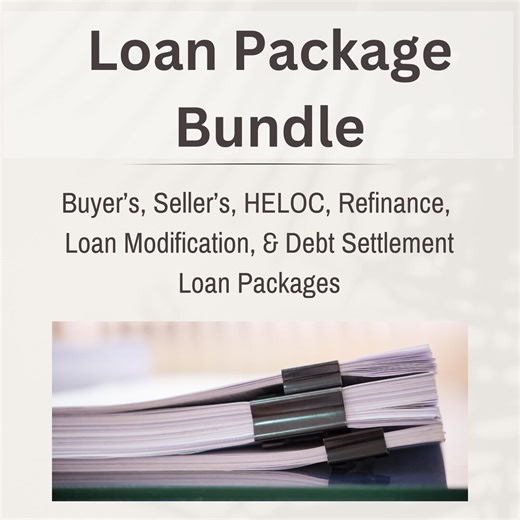 Loan Signing Agent Bundle | Refinance, HELOC, Seller & Buyer Packages | Debt Settlement and Loan Modification | Practice Loan Packages - Etsy