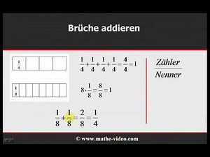 Bruchrechnung - Addition und Subtraktion - ©www.mathe-video.com - Nachhilfe kostenlos