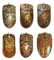 Decorative Russian hand-painted mice