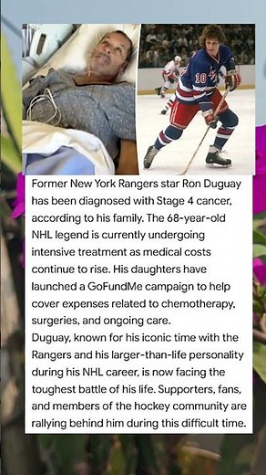 New York Rangers player Ron Duguay Battling Stage 4 Cancer