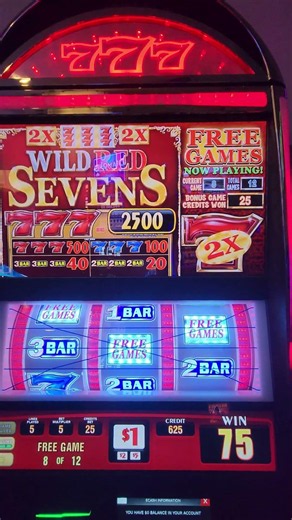 $25 Spin Wild Red Sevens Free Spin Bonus #slot #casino #vegas