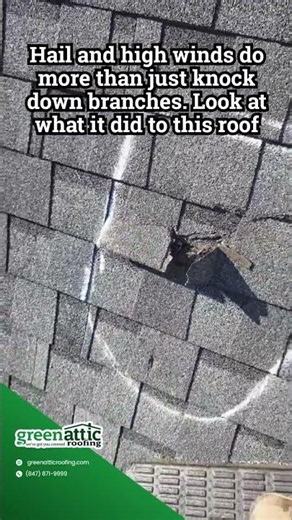 What hail and high winds can do to your shingles!