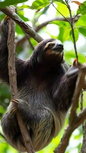 Real Sloth Climbing Slowly in the Wild 🦥🌳