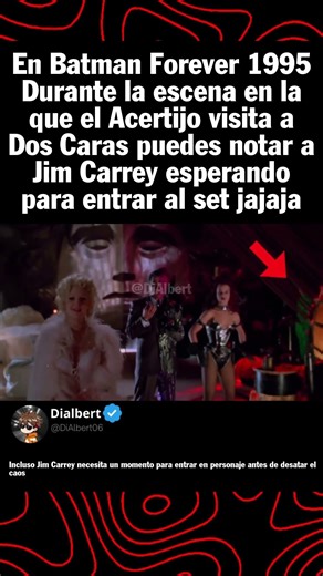 In Batman Forever 1995, during the scene where the Riddler visits Two-Face, you can notice Jim