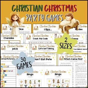 Christian Christmas Games Pack | 30 Christ-Centered & Nativity Party Games | Fun