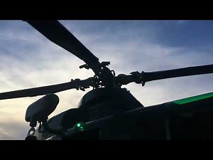 Helicopter Rotor Startup – Bell 412 EP Close-Up