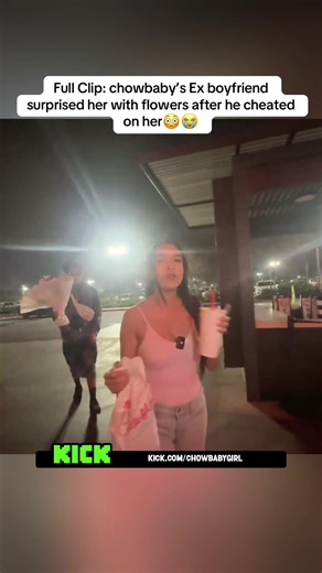 Full Clip: chowbaby’s Ex boyfriend surprised her with flowers after he cheated on her😳😭#chowbaby #fyp
