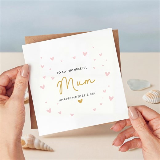 Mother's Day Card for Mum, to My Wonderful Mum Card, Happy Mother's Day Card, Mother's Day Card for Her, Cute Mother's Day Card - Etsy