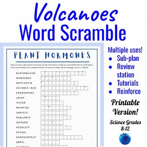 Plant Growth and Response Through Hormones  Word Scramble Puzzle