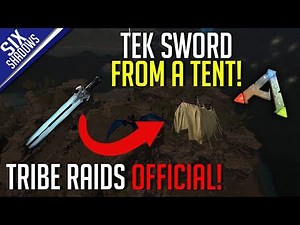 I FOUND A TEK SWORD IN A TENT! | Tribe Raids Official PvP - Ark: Survival Evolved