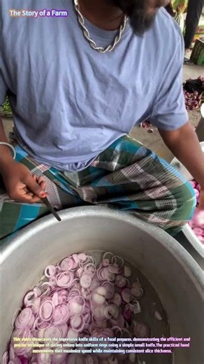 Skilled Preparation: Expertly Slicing Onions with a Small Knife 🧅🔪