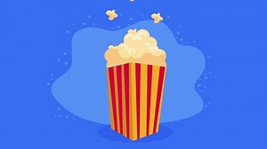 cinema pop corn food animation ,4k video animated