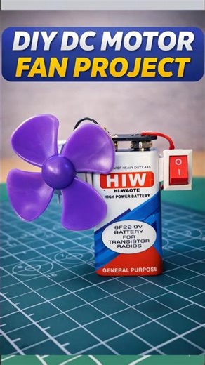 DIY DC motor fan project | using 9 volt Battery 🔋 ⚙️