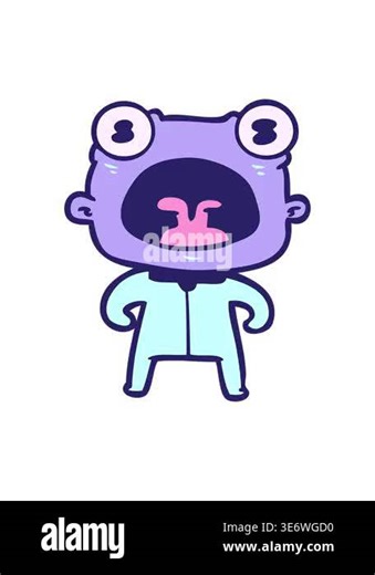 pixelize effect animation of weird alien shouting Stock Video Footage - Alamy