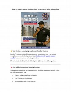 Security Agency Contact Number – Trusted Protection, One Call Away - SlideServe