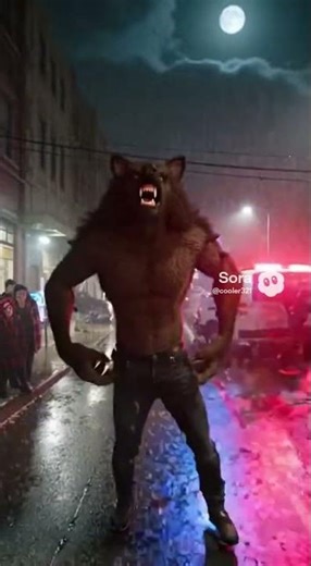 Meet Mr. Wolf, Hero ...or Villain? 😮🐺#aiart #ai #aishorts #werewolf #city #Mr.Wolf #farting #fire 🤣