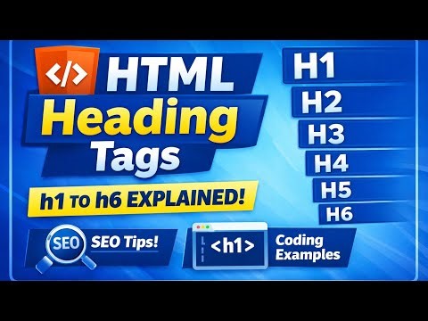 HTML Heading Tag Tutorial for Beginners | h1 to h6 Explained Clearly
