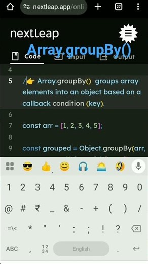 😎Array.groupBy() Syntax (javascript)