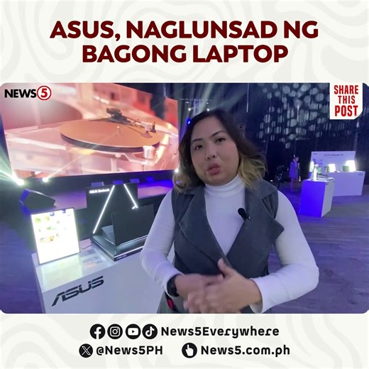 4.6K views · 15 reactions | Inilunsad ng Asus ang bagong laptop model nilang Zenbook S 14 tampok ang AI capabilities. #News5 For more videos, visit us at www.news5.com.ph. | News5 | Facebook