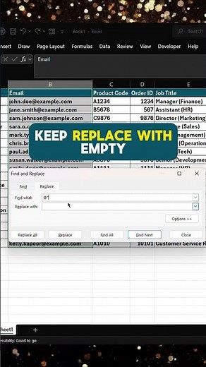 Quick Tip: Remove Email Domains in Excel with Control + H! #excel #excelhacks #exceltips