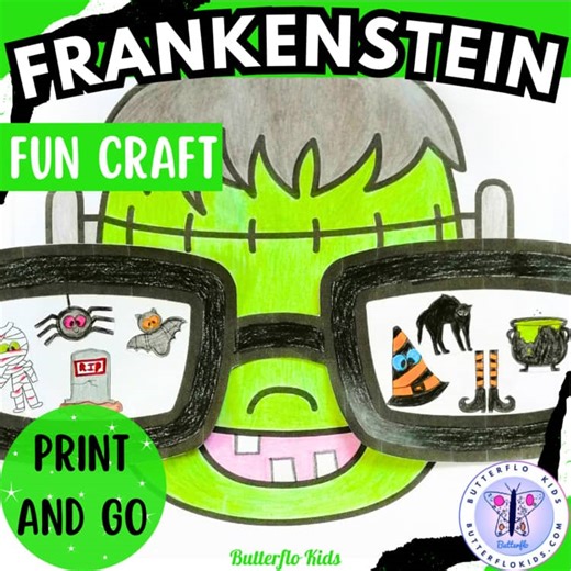 Frankenstein Halloween Craft | Coloring Page | Fun Fall Bulletin Board Activity
