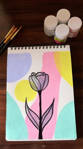 Boho Aesthetic Flower Painting 🌸✨ | Easy Acrylic Art #shorts #bohoart #acrylicpainting #viralvideo