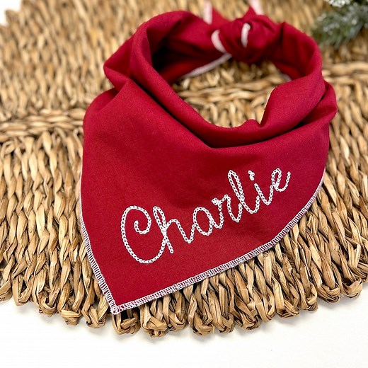 Personalized Dog Bandana: Chain Stitch Embroidery, Valentine's Day Gift - Etsy