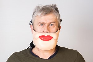 Ventriloquist Half-face Comedy Mask - Ruby Red Lips - Etsy Australia