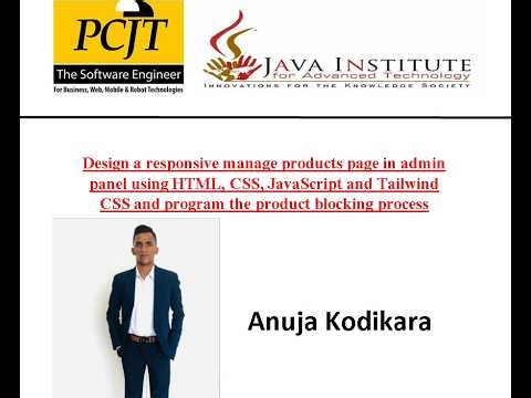 Design a Responsive Manage Products page & Program | WEB Programming I | Java Institute