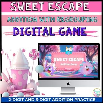 2 & 3 Digit Addition with Regrouping | Math Digital Game