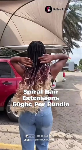 This week, we’re showing up bold, beautiful🩷 Pick your color and let’s deliver 💕💕 🏷️Price is 50ghc per bundle Spiral Braids Hair Extensions 💕🔥💃🏽 Available in different colors 😍 🔸Length is 26” 🔸4 - 5 bundles for full hair 🔸150 grams per bundle 🔸Silky, Smooth and Soft Shop with us @belles_hair_shop for all your hair extensions, hair products and accessories 💕💃🏽🛍️ #hairstyles #spiralbraids #frenchcurls #explorepage✨ #hairextension