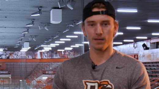 BGSU Hockey's Tyler Palmer breaks down the story behind his goalie mask 🎨🥅 From the design to what it means to him, Palmer explains how it represents his journey. Full video coming soon on bgfalconmedia.com. 📽️ Nick Windholtz & Ben Corak - Falcon Media Sports Network | BG Falcon Media