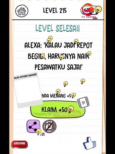 GAME BRAIN TEST 3 LEVEL 215 Walkthrough