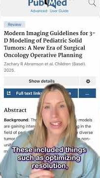 "Modern Imaging Guidelines for 3-D Modeling of Pediatric Solid Tumors: A New Era of Surgical..."