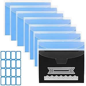 16 PCS Stamp and Die Storage Bag and Magnetic Sheet - Die Storage Set for Cutting,Scrapbooking,Storing Craft Dies, Embossers or Other Thin Metallic Items,and More-Blue