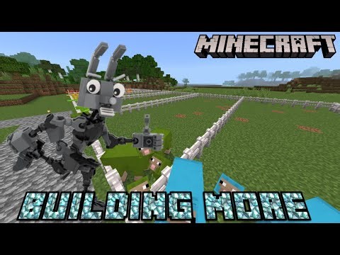 Building the sheep pen in Minecraft!