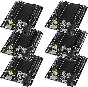 6pcs ESP32 GPIO Breakout Board 30Pins ESP32 Development Board Type-C USB and Micro USB CH340C WiFi+Bluetooth Ultra-Low Power Dual Core ESP32-DevKitC-32 ESP-WROOM-32 Expansion Board