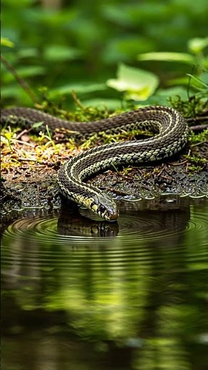 Snake Caught Drinking Water – Rare Moment!