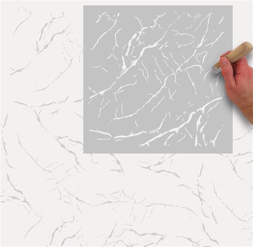Marble Veins Stencil: Faux Texture, Reusable Home Decor (12x12" / 30x30cm) - Etsy
