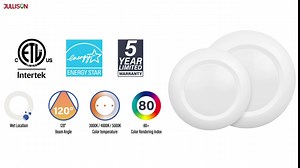 6 Inch LED Low Profile Recessed & Surface Mount Disk Light, Round, 15W, 900 Lumens, 3000K Warm White, CRI80, Driverless Design, Dimmable, cETLus Listed, White(1 Pack)