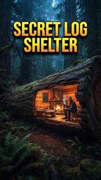 I Found a Huge Hollow Tree Log Deep in the Forest and Built a Modern Secret Shelter Inside