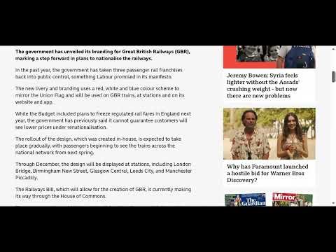 1138 Branding and Logo for Great British Railways Unveiled – BBC News Story Read-Through