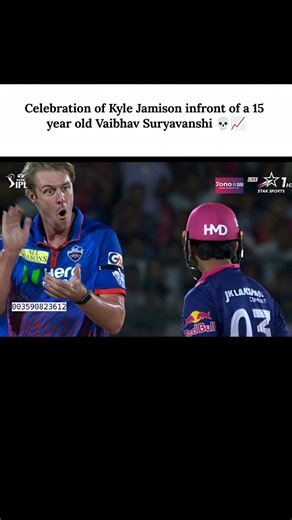 Celebration of Kyle Jamison infront of a 15 year old Vaibhav Suryavansh👽👽
