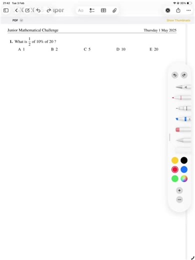 Junior Maths Challeneg #UKMT #2025 Questions 1-3