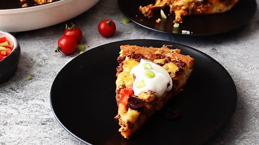 YUM! What taco toppings would you add to this yummy recipe? Recipe --> https://www.lowcarbmaven.com/taco-bake-taco-pie-mexican-cornbread-casserole/ | Joy Filled Eats - Keto, Low Carb, & THM Recipes
