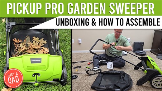 Watch GreenSweep Pickup Pro Garden Sweeper UNBOXING & ASSEMBLY on Amazon Live