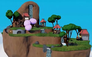 【Blender】东方韵味建筑小岛完整制作流程视频教程【中文字幕】