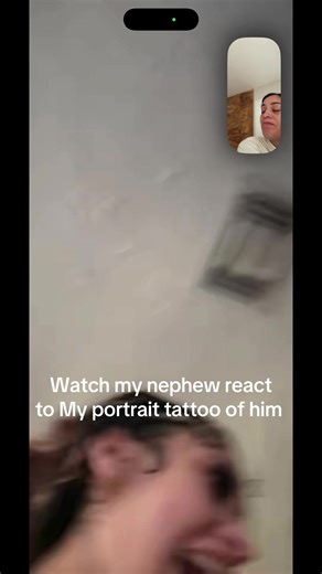 Nephew's Cute Reaction to My Portrait Tattoo